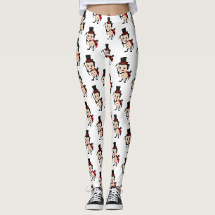 Kute ladybug met bovenste hoed en stropdas cartoon leggings