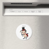 Kute ladybug met bovenste hoed en stropdas cartoon magneet (Insitu (Vaatwasser))