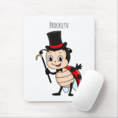 Kute ladybug met bovenste hoed en stropdas cartoon muismat (Met muis)