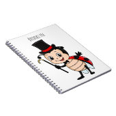 Kute ladybug met bovenste hoed en stropdas cartoon notitieboek (Rechterzijde)