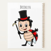 Kute ladybug met bovenste hoed en stropdas cartoon planner (Achterkant)