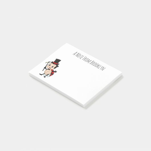 Kute ladybug met bovenste hoed en stropdas cartoon post-it® notes (Schuin)