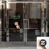 Kute ladybug met bovenste hoed en stropdas cartoon raamsticker (Kantoordeur)