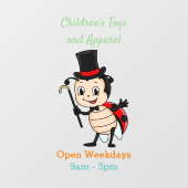 Kute ladybug met bovenste hoed en stropdas cartoon raamsticker (Vel)