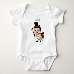 Kute ladybug met bovenste hoed en stropdas cartoon romper
