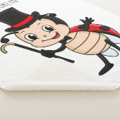 Kute ladybug met bovenste hoed en stropdas cartoon sherpa deken (3/4)