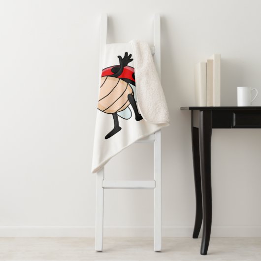 Kute ladybug met bovenste hoed en stropdas cartoon sherpa deken (In situ)