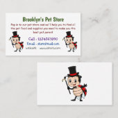 Kute ladybug met bovenste hoed en stropdas cartoon visitekaartje (Voorkant / Achterkant)