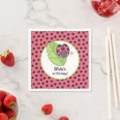 Kute Ladybug op Leaf Girls Birthday Party Supply Servet (Insitu)