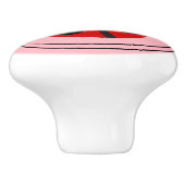 Kute Ladybug op Roze Keramische Knop (Zijkant)