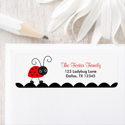 Kute Ladybug Return Address Labels (Insitu)