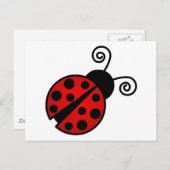 Kute Ladybug - Rood en zwart Briefkaart (Voorkant / Achterkant)