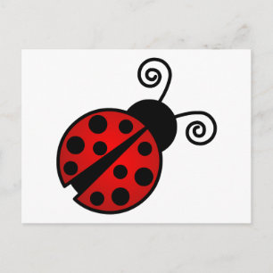 Kute Ladybug - Rood en zwart Briefkaart