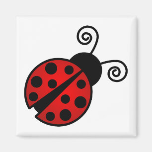 Kute Ladybug - Rood en zwart Magneet