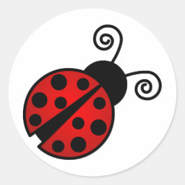 Kute Ladybug - Rood en zwart Ronde Sticker