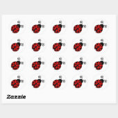 Kute Ladybug - Rood en zwart Ronde Sticker (Vel)
