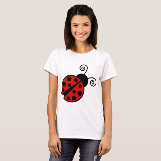 Kute Ladybug - Rood en zwart T-shirt (Voorkant volledig)