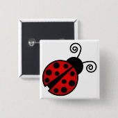 Kute Ladybug - Rood en zwart Vierkante Button 5,1 Cm (Voorkant /achterkant)