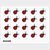 Kute Ladybug - Rood en zwart Vierkante Sticker (Vel)