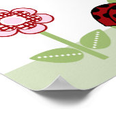Kute Ladybugs- & Flower Art Print Sign-Poster (Hoek)