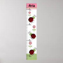 Kute Ladybugs & Flowers Growth Chart Keep at 8x44!