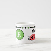 Kute ladybugs groen zwart met sterren espresso kop (Voorkant)