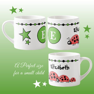 Kute ladybugs groen zwart met sterren espresso kop