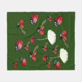 Kute ladybugs, Ladyvogelkunst op een vlooienwand Fleece Deken (Voorkant (Horizontaal))