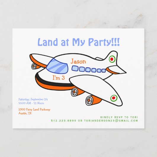 Kute Land op het Briefkaart voor het uitnodigen va (Voorkant)