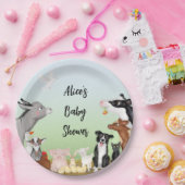 Kute landbouwhuisdieren baby shower rond bord (Feest)