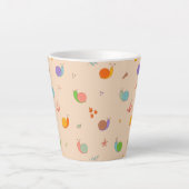 Kute latte Mok met slakken en bloemen (Voorkant)