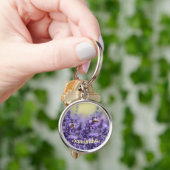 Kute lavender Flowers bijen met naam Sleutelhanger (Hand)