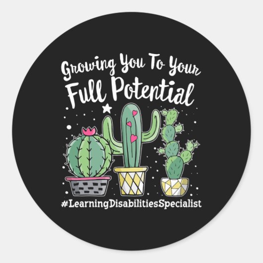 Kute Learning Disabilities Specialist Squalt Ronde Sticker (Voorkant)