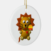 Kute leeuw met lolly! keramisch ornament (Rechts)