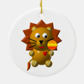 Kute leeuw met lolly! keramisch ornament (Achterkant)