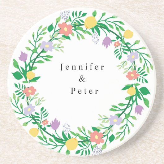 KUTE LEMON EN STROOMSTROOMDECOUPAGINA ZANDSTEEN ONDERZETTER (Voorkant)