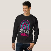 Kute Leopard School Zuster Rainbow Terug naar scho Trui (Voorkant volledig)