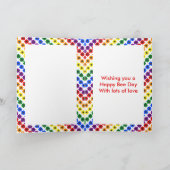 Kute LGBT Bee Proud Rainbow en Flowers Birthday Kaart (Binnen)