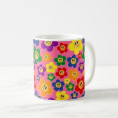 Kute LGBT Rainbow Flower Pattern-Roze Koffiemok (Voorkant rechts)