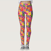 Kute LGBT Rainbow Flower Pattern-Roze Leggings (Voorkant)