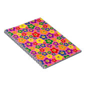 Kute LGBT Rainbow Flower Pattern-Roze Notitieboek (Rechterzijde)