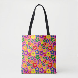 Kute LGBT Rainbow Flower Pattern-Roze Tote Bag