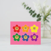 Kute LGBT Rainbow Flower - Roze achtergrond Briefkaart (Staand voorkant)