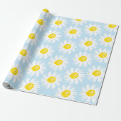 Kute lichtblauwe melkroze roestrok cadeaupapier (Uitgerold)