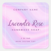 Kute lichte paarse roze snoep zwaait etiket (Voorkant)