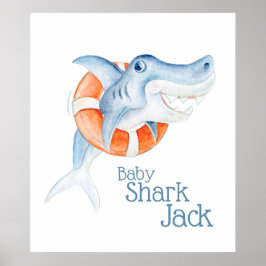 Kute lifesaver baby waterverf poster