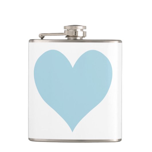 Kute Light Blue Heart Heupfles (Voorkant)