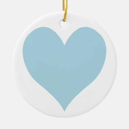 Kute Light Blue Heart Keramisch Ornament (Voorkant)