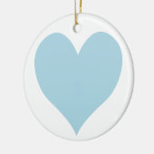 Kute Light Blue Heart Keramisch Ornament (Links)