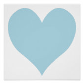 Kute Light Blue Heart Poster (Voorkant)